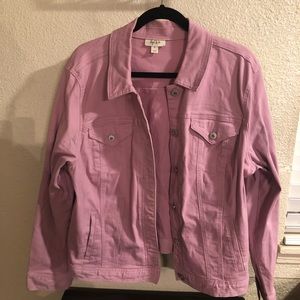 Style & Co Denim Women Jacket XL - Dusty Rose